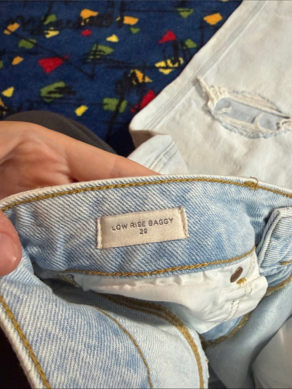 PacSun Light Blue Distressed Wide-Leg Jeans - Picture 4 of 4